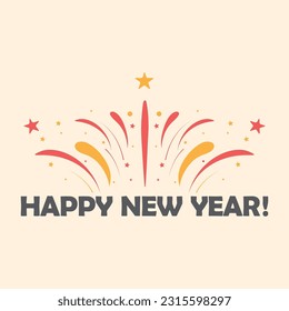 Happy New Year Card Icon Vector Design.