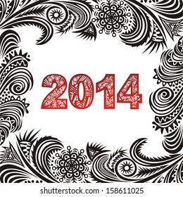 Happy new year card pattern winter background vector illustration