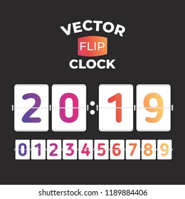 Happy new year card. Rainbow colored flip flop clock. - Powered by Shutterstock - Get 15% off with code: PIKWIZARD15