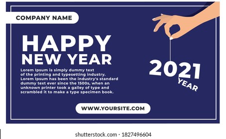 Happy new year card with snowman, social media post banner template, Feed post bundle christmas business marketing