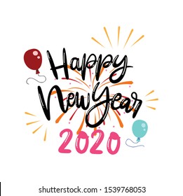 Happy New Year Card Splash Fireworks