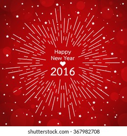 Happy New Year Card with Starburst