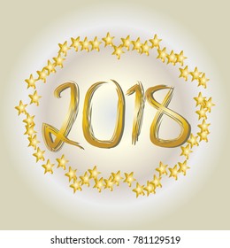 	
Happy New Year Card with Stars