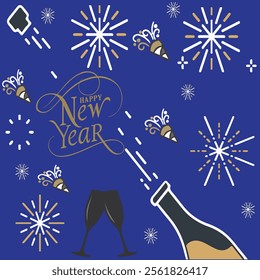 Happy new year. card, sticker, banner,print. Christmas groovy poster text 2025.Vector Beautiful Color design template for isolation banner, Luxury happy Illustration. Eps 10=.1