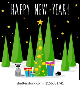 Happy new year card template. Happy new year pattern for greeting card, party invitation, new year holiday sale advertising, winter christmas vacation travel poster, bag prrint, t-shirt etc. 