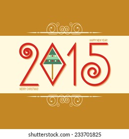 Happy new year card with text.vector greeting card illustration