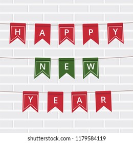 Happy New Year card. Vector illustration.