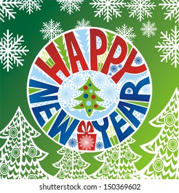 Happy new year card vector illustration