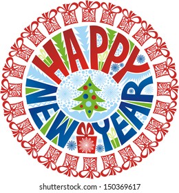 Happy new year card vector illustration