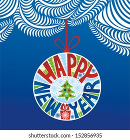 Happy new year card vector illustration