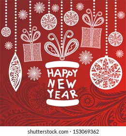 Happy new year card vector illustration