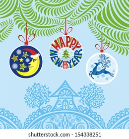 Happy new year card vector illustration