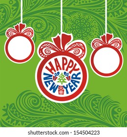 Happy new year card vector illustration