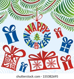 Happy new year card vector illustration