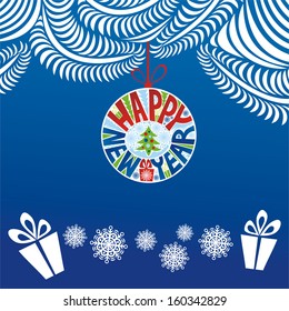 Happy new year card vector illustration