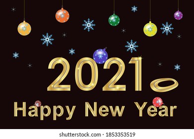 Happy new year card, vector illustration