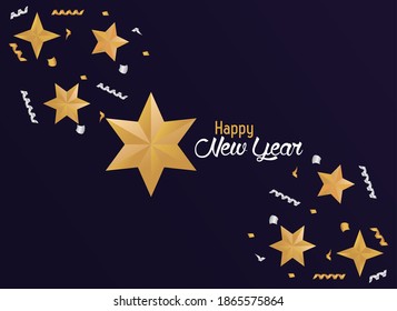 happy new year card with vector illustration design