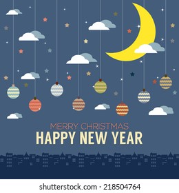 Happy New Year Card Vector Illustration