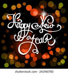 Happy New Year card. Vector illustration. 