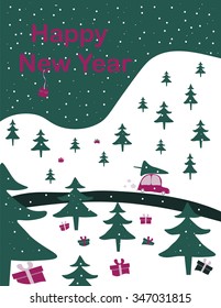 Happy New Year card. Vector