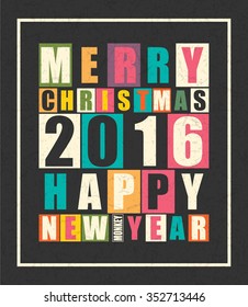 Happy New Year card. Vector illustration