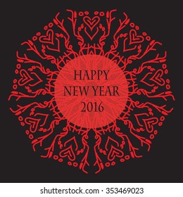 Happy New Year Card. Vector illustration.
