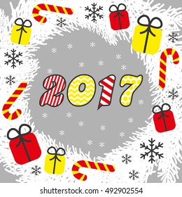Happy New Year card. vector illustration