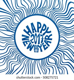 Happy new year card. Vector illustration.