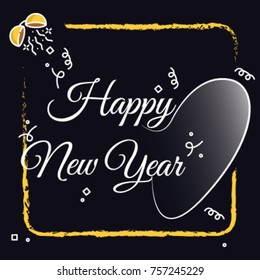 Happy New Year Card. Vector illustration.