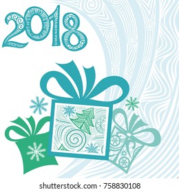 Happy new year card. Vector illustration