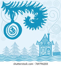 Happy new year card. Vector illustration.