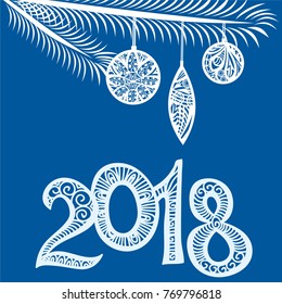 Happy new year card. Vector illustration.