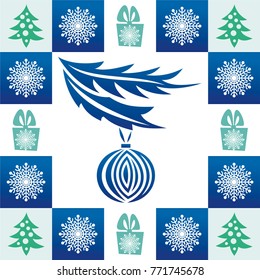 Happy new year card. Vector illustration.
