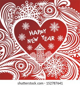 Happy new year card winter pattern background vector illustration