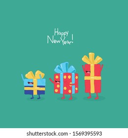 Happy New Year cards. Vector illustration.