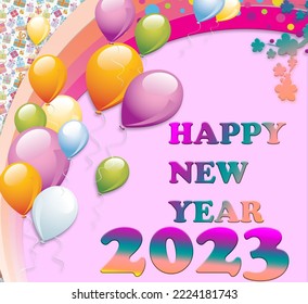 happy new year celebrate with creative a different ornament and design in vector graphic illustration with greeting calendar winter decoration wallpaper  and enjoy this event with happiness .