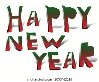 Happy new year celebrating vector with latter shapes
