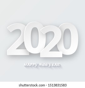 Happy New Year celebration 2020 template background. Vector paper illustration. Happy new Year celebration 2019 template background.