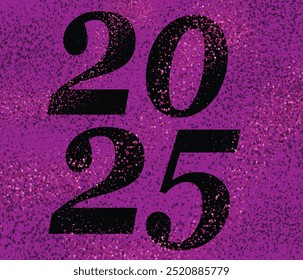 feliz ano novo. celebração de ano novo. 2025. tema roxo. anúncio. saudações. fundo. gráfico . celebração do ano novo 2025 cartão