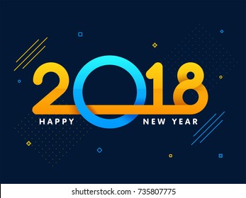 Feliz Año Nuevo con elegante texto 2018.