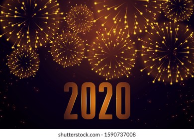 happy new year celebration firework 2020 background design