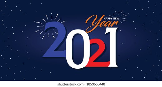 Happy new year celebration firework background Free Vector