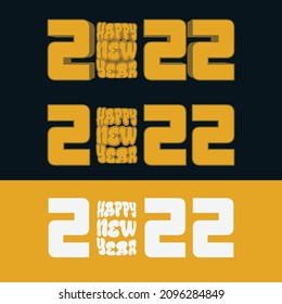 Happy new year celebration logo. Provide in multiple variation. Easy for color editing with color grouped