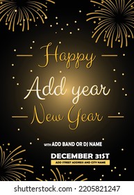  happy new year celebration party poste flyer or social media post design