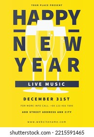 happy new year celebration party flyer poster or social media post template design