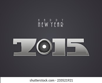 Happy New Year celebration party poster, banner or invitation with stylish text 2015 on grey background.