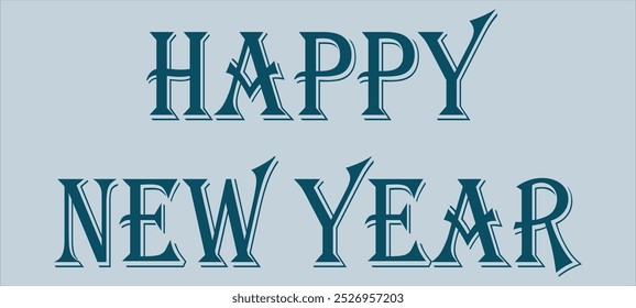 Happy New Year Celebration Text Calligraphic Lettering Vector illustration.