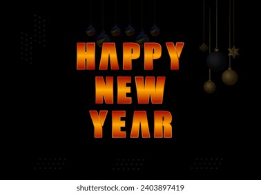 Happy New Year.New year celebration. Celebration typography poster, banner design  Free Vector