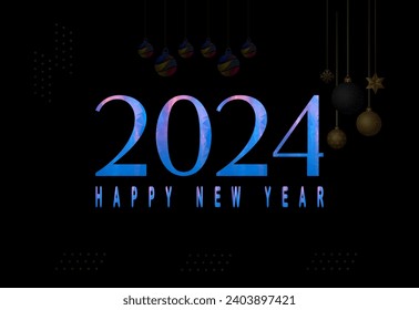 Happy New Year.New year celebration. Celebration typography poster, banner design  Free Vector