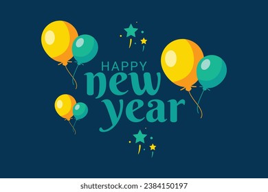 Happy New Year Celebration Vector Template Design Illustration